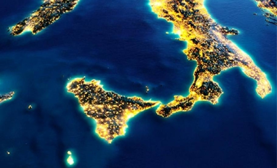 Immagine satellitare Mezzogiorno d'Italia Immagine satellitare Mezzogiorno d'Italia